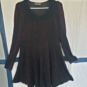 *3/$30* Black red sparkle mini party dress